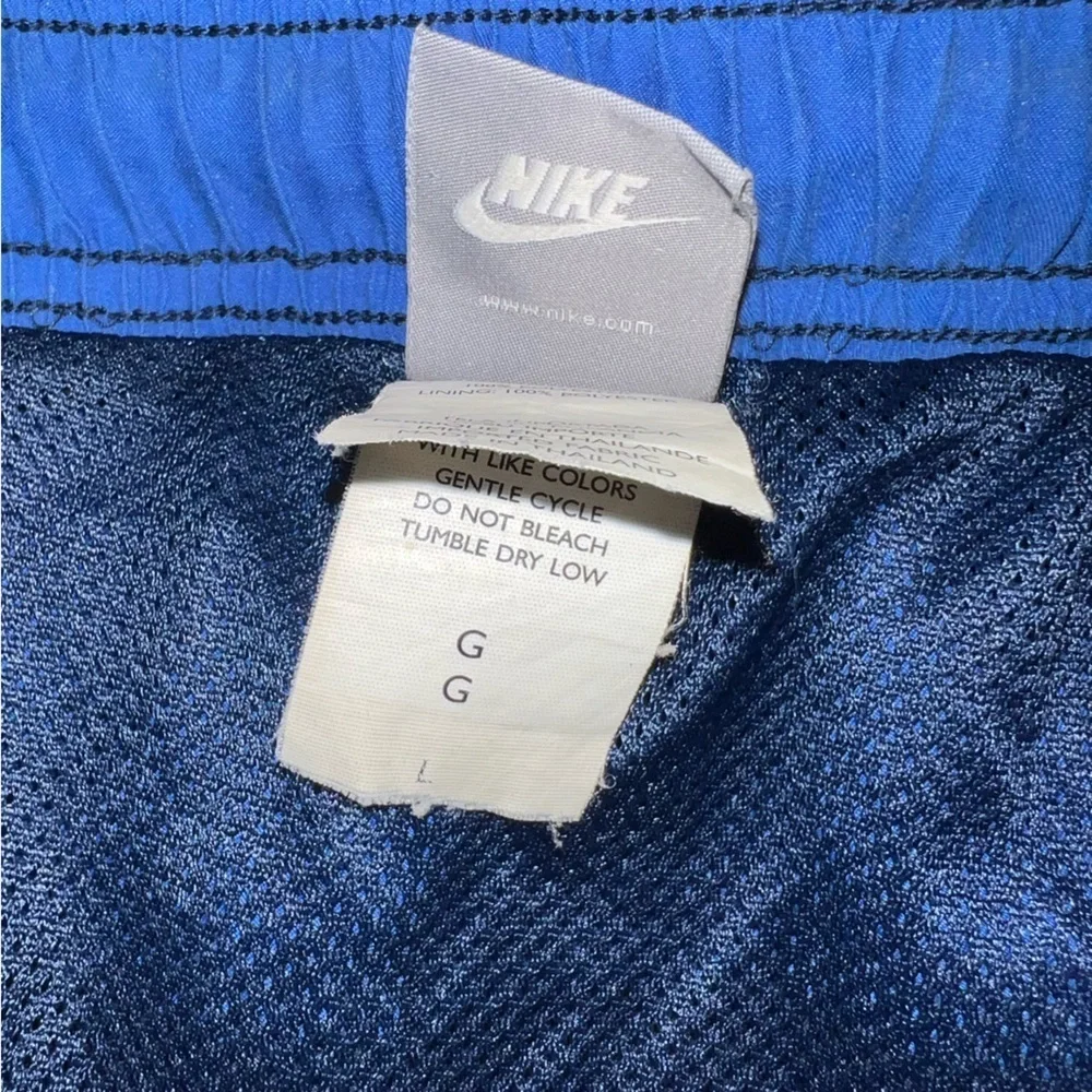 Nike Swim Trunks Vintage Navy Floral Print Swoosh Logo Swim Trunks Size Large